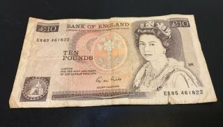 Gb Bank Of England 1988 £10 Ten Pound Banknote Circulated S/n Er85 461822