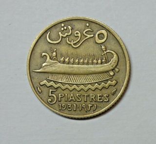 Lebanon : 5 Piastres 1931.  (french Mandate)