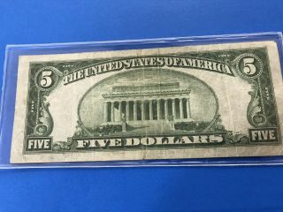 1934 A $5 Five Dollar Federal Reserve Note 2