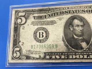 1934 A $5 Five Dollar Federal Reserve Note 4