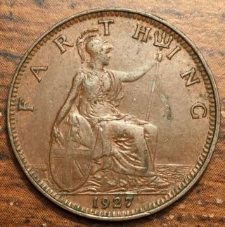 1927 Great Britain Farthing King George V Coin