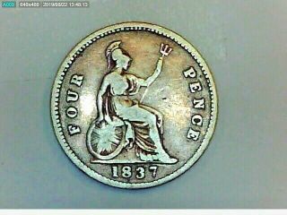 1837 Great Britain Four Pence Coin