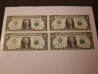 2003 $1✯star Notes✯4 Consecutive Serial One Dollar Bills Unc.