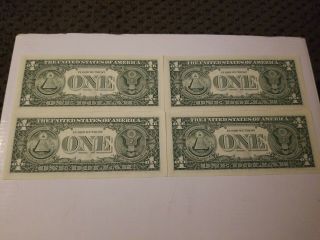 2003 $1✯STAR NOTES✯4 Consecutive Serial One Dollar Bills UNC. 4
