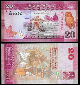 World Paper Money - Sri Lanka 20 Rupees 2015 @ Crisp Unc