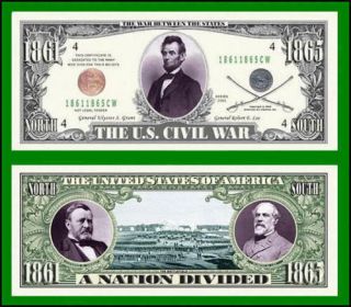 100 Factory Fresh Novelty Us Civil War Novelty Dollar Bills