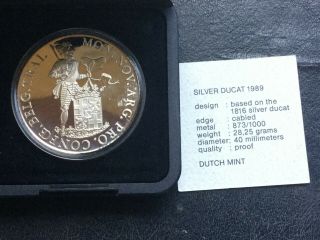 1989 Netherlands Silver Ducat Proof Silver Coin 1816 Ducat Inspiration Dutch