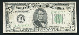 1934 - C $5 Five Dollars Frn Federal Reserve Note York,  Ny Very Fine,