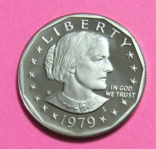 1979 - S $1 Susan B.  Anthony Dollar - Cameo Proof - Type 1 - Filled " S "