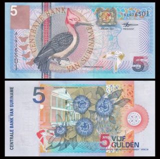 Suriname 5 Gulden,  2000,  P - 146,  Unc World Currency