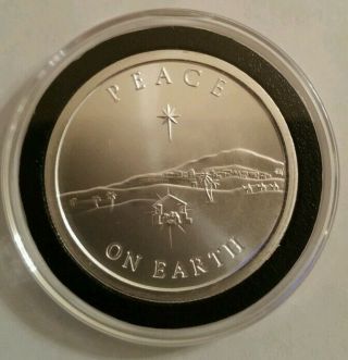 1 Oz.  999 Silver Shield Peace On Earth Christ Is Born Christmas Jesus Easter