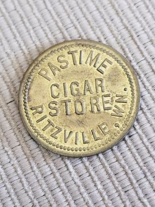 Vintage Pastime Cigar Store Ritzville Wisconsin Good For 10 Cents In Trade