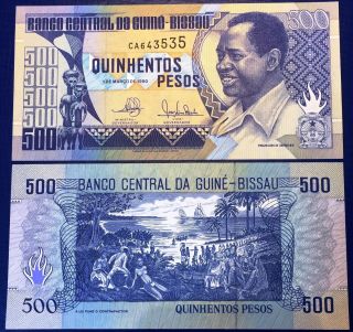 Guinea Bissau 500 Pesos 1990.  03.  01.  Francisco Mendes - P12 - Unc