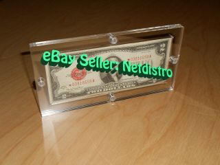Single Acrylic Bank Note Frame Plastic Money Holder Currency Display Dollar Case