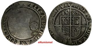 England Elizabeth I (1558 - 1603) Silver 1580 6 Pence (2,  70 G. ) S - 2572