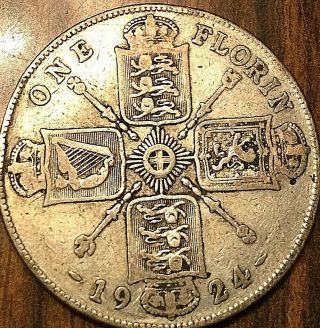 1924 Great Britain.  500 Silver Florin Two Shilllings