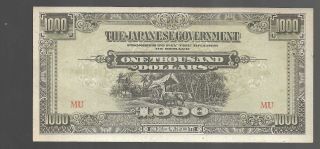 1944 Malaya Japanese Government $1000 Japan - Crisp Unc