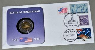 Australia 2002 5 Dollars In Postal Cover - Battle Of Sundra Strait Commemorative