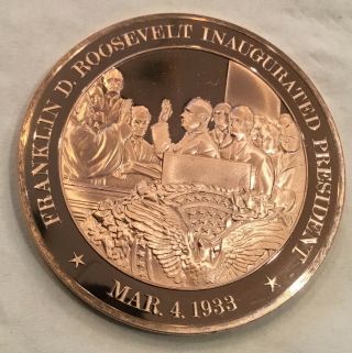Franklin Delano Roosevelt Fdr Inaugurated President Coin Medal