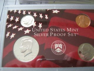 1999 - S Us Partial Silver Proof Set 4 Cameo Coins Af1