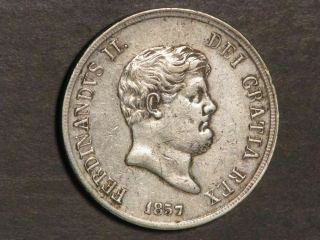 Italy - Naples & Sicily 1857 120 Grana Silver Crown Vf