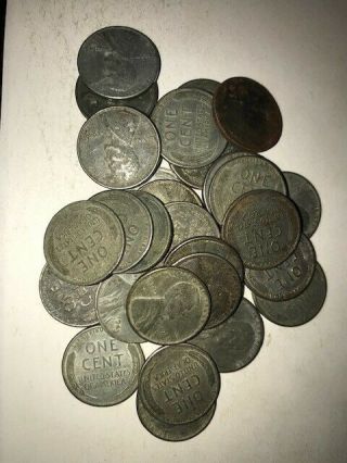 1943 - P Lincoln Steel Wheat Cent Penny Roll (50 Coins)