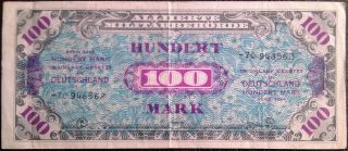 Nazi Germany Banknote - 100 Hundert Mark - Year 1944 - Allied Military Currency