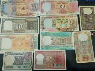 Set Of 10 Indian Bank Notes,  Varried No Notes Will Be Given,  Stock Pick