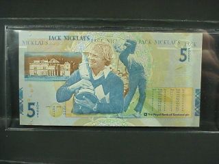 2005 Royal Bank Of Scotland Jack Nicklaus Commemorative 5 Pound Note