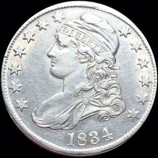 1834 Capped Bust Half Dollar Nearly Uncirculated Silver Collectible Coin No Res