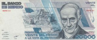 Mexico: 20,  000 Pesos Quintana Roo Feb 24,  1987 Banco De Mexico.