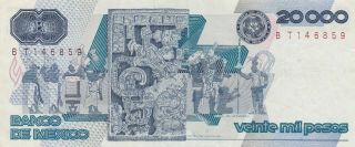 Mexico: 20,  000 Pesos Quintana Roo Feb 24,  1987 Banco de Mexico. 2