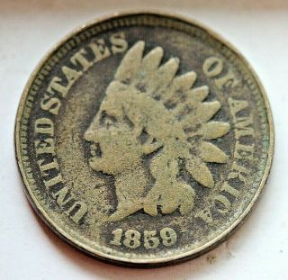 Antique Pre Civil War Era First Year 1859 Indian Head Penny Us Coin Cent Great