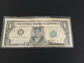 " Elvis Presley " $1 Dollar Federal Reserve Note (bill) In Holder