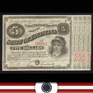 187_ $5 State Of Louisiana Baby Bond 4 Coupons 28287