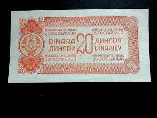 YUGOSLAVIA 1944,  20 DINARA,  UNC banknote 2