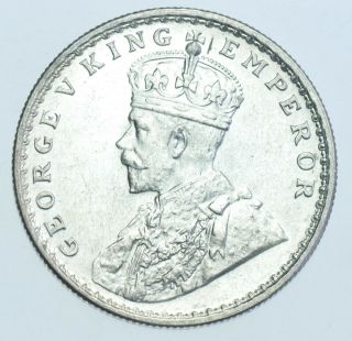 INDIA BRITISH GEORGE V RUPEE,  1919 CALCUTTA SILVER COIN BU 2