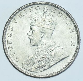 INDIA BRITISH GEORGE V RUPEE,  1917 CALCUTTA SILVER COIN BU 2
