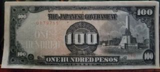 Philippines 100 Pesos,  Japanese Occupation Wwii (10 Notes)