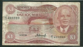 Malawi 1982 1 Kwacha P 14e Circulated