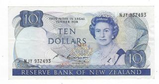 Zealand 10 Dollars 1985 Vf - Xf P172b.  Jo - 7880