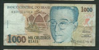 Brazil 1993 1000 (1,  000) Cruzeiros Reais P 240 Circulated