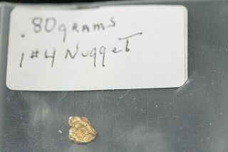 GOLD NUGGET, .  80 GRAMS,  ALASKA PLACER 1 4,  20.  5K TO 22K PURITY,  BRIGHT,  SHINY 2