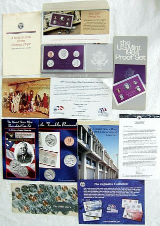 1996 U.  S.  - - Official Leaflets - - 1980,  1984,  1985,  1987,  1988,  2001,  2004 - - & Misc.