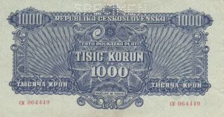 1000korun Ef Specimen Banknote From Russian Occupied Czechoslovakia 1944 Pick - 50