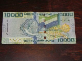 Sierra Leone 10000 Leones Banknote 2010 P - 33 Circulated Jccug 190800