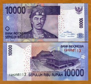 Indonesia,  10000 (10,  000) Rupiah,  2016,  P - 150h,  Unc