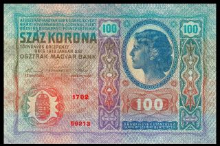 Austria 100 Kronen 1912 XF - AU Banknote P - 56 2