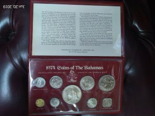 1974 Coins Of The Bahamas Uncirculated Specimen Set Struck By The Franklin