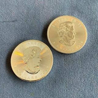 2014 And 2017 Canadian Maple Leaf Silver $5 Dollar Coins - Usa